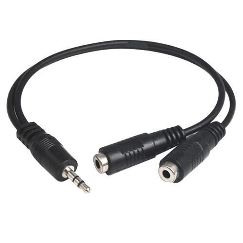 Câble Audio Splitter Y Stagg 1m – Mini Jack 3,5 Mm Vers 2 X XLR Mâle – Noir