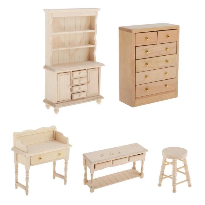 Lit Miniature En Bois 1/12 Pour Maison De Poupée - Style Cottage Vintage - Accessoire Déco - Neuf
