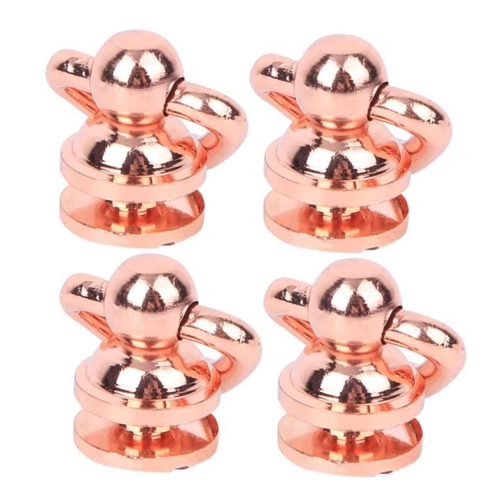 QUARKZMAN 8 Pièces Boutons à Tête De Bille Avec Anneau En D - Rivets à Vis 12mm Bronze Et Noir Pour Sacs Cuir DIY