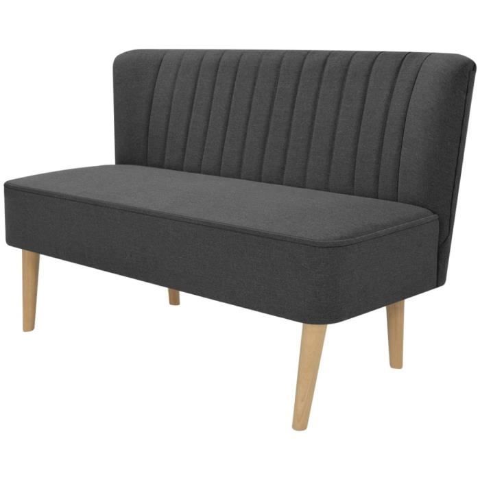 Canapé - vidaXL - 2 places - Tissu Gris foncé - 117x555x77 cm - Confort Moelleux