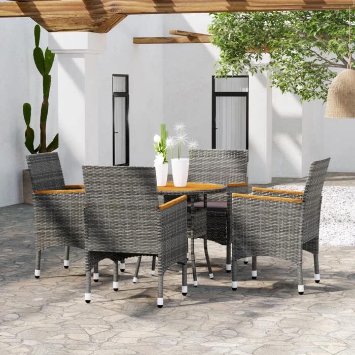 vidaXL Ensemble à manger de jardin 9 pcs Résine tressée