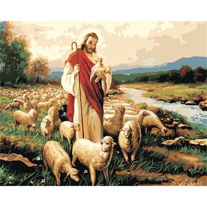 Yeesam Art Peinture Par Numeros Kits Sans Cadre 16 X 20 Jesus Des Moutons Peinture Au Numero Diy La Main Peinture Achat Vente Peinture Au Numero Yeesam Art Peinture Par Num Cdiscount