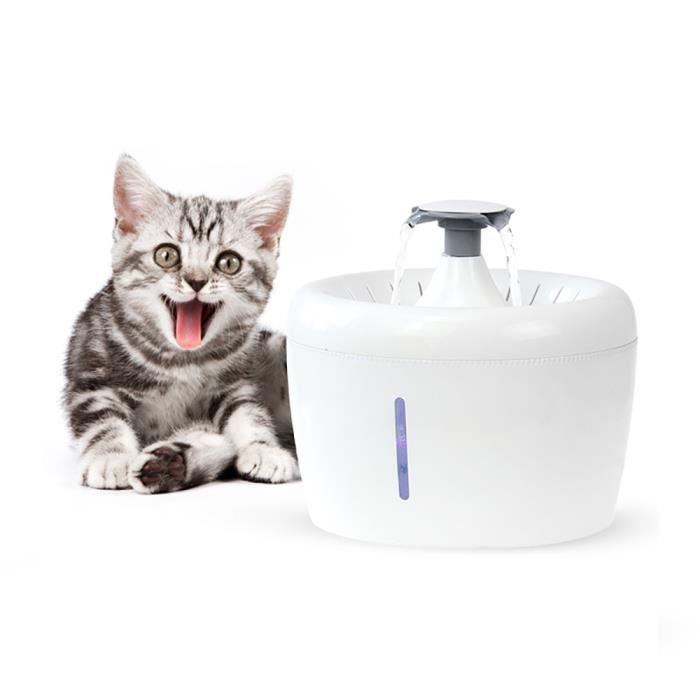 Meilleurs prix pour Distributeur Fontaine à Eau pour Animaux 2.4L - Distributeur Eau pour Chat et Chien avec Pompe à Eau Silencieuse et Lumière LED