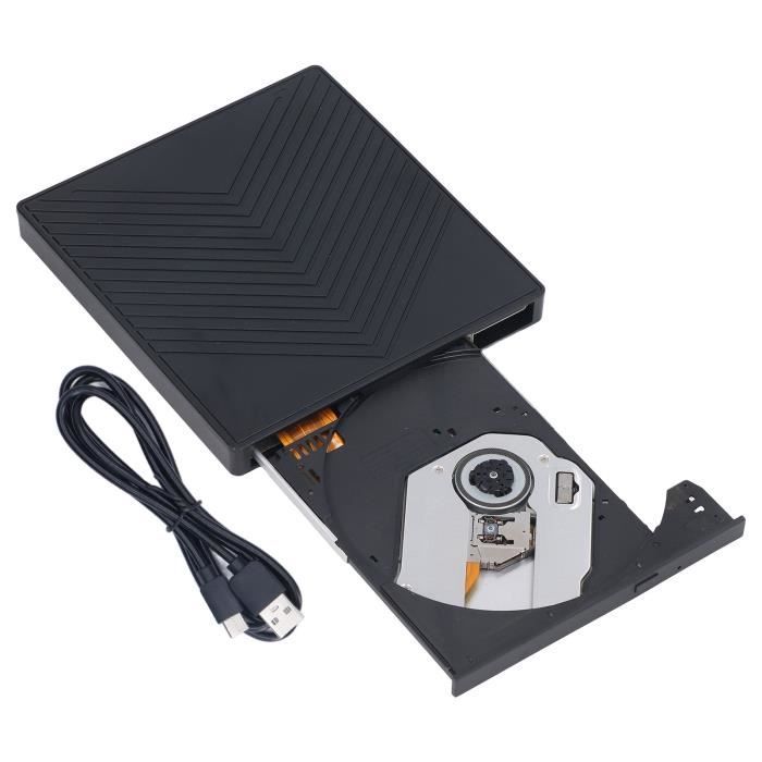 Zerone Lecteur de CD DVD externe Lecteur CD DVD externe Ultra mince 6 ...