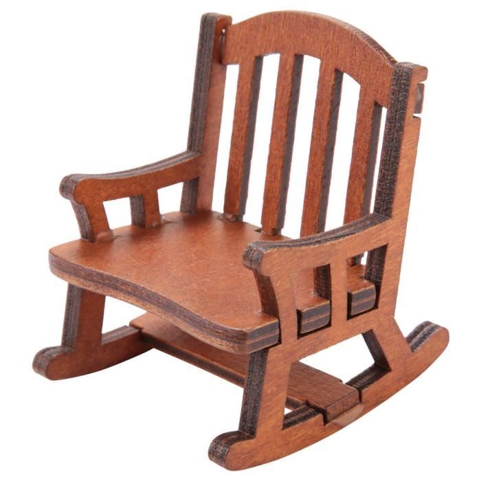 Chaise Berçante Maison de Poupée 1:12, Chaise Berçante Miniature en Bois Mignonne pour Collectionneur pour Maison