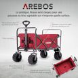Chariot de Transport Pliable AREBOS - Capacité de charge 100kg - Rouge-1