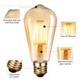 Ampoule LED Edison,Dobee Lampe Edison Vintage 4W 400LM 2600-2700K Angle de faisceau à 360° E27 ST64 Lampe Décorative Ampoules à i-1