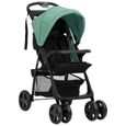 FHE - Transport de bébés - Poussette pour bébé 2-en-1 Vert et noir Acier - DX0030-1