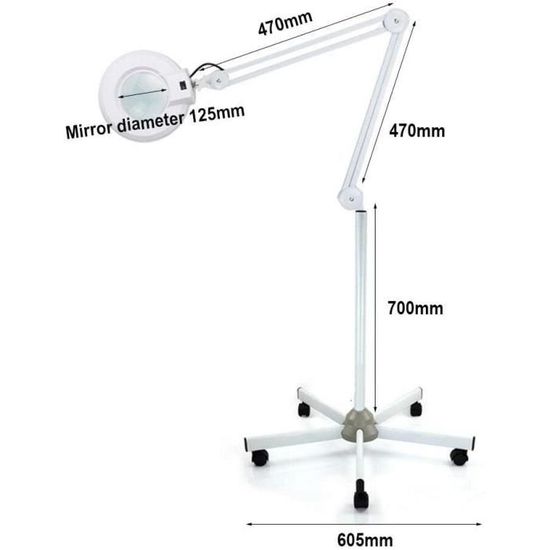 Lot De 5 Lampes Loupes LED 24W Sur Pied Roulant - Loupe 5x, Lumière Froide Pour Esthéticiennes, Bricolage