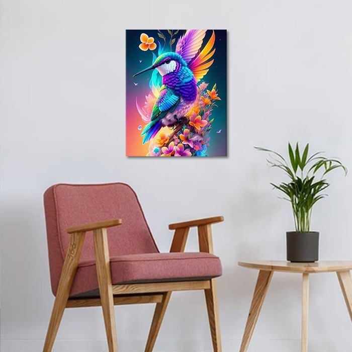 Peinture Par Numéros Tiger – Avec Cadre Et Châssis – 20x20 Cm – Idéal Déco Et Cadeau