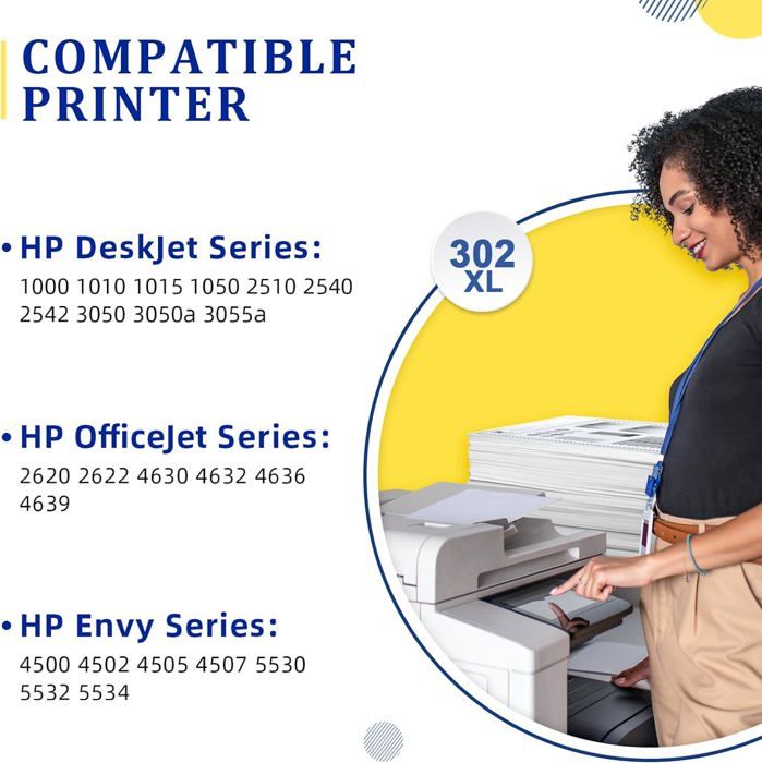 Cartouche D'encre 302 XL Noir Compatible HP Officejet 3831 - Non-OEM, Fabriqué Au Royaume-Uni
