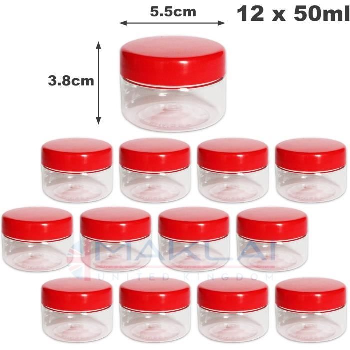 MKR Lot de 12 boîtes de rangement en plastique transparent avec ...