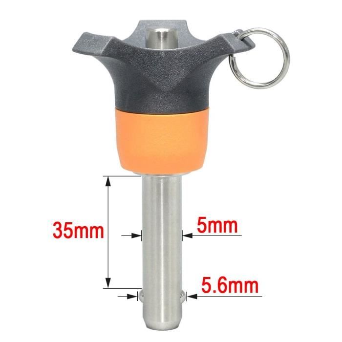 RANYUSS Lot De 4 Goupilles à Dégagement Rapide En Acier Inoxydable 316 - Longueur Utile 76 Mm, Diamètre 6,3 Mm - Pour Bateau, Bimini, équipement Marine