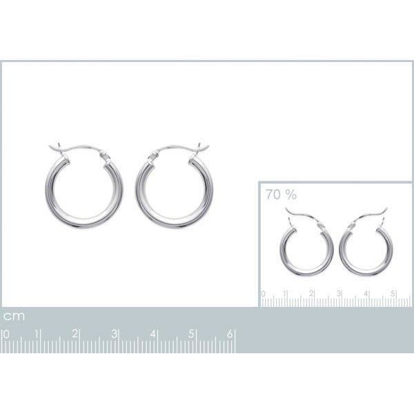 Boucles D'Oreilles Créoles Rondes - 2cm De Diamètre - Argent Massif 925/1000 - Bijouxia - Neuf Sans Emballage