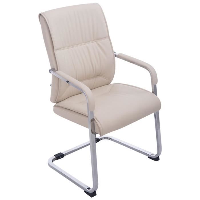 Chaise Cantilever XL Anubis CLP En Similicuir Noir, Piètement Métal Luge Avec Accoudoirs