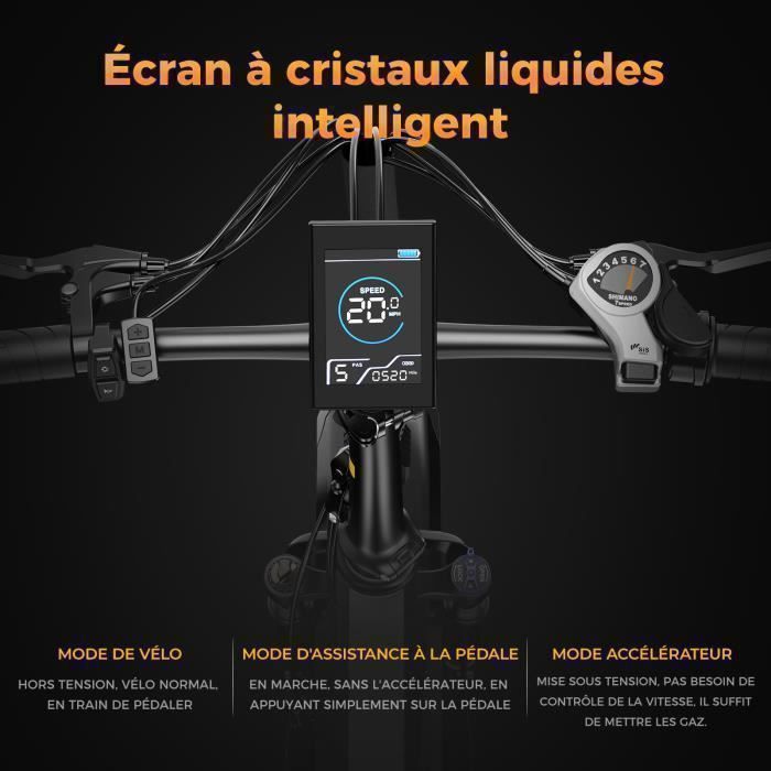 Velo electrique pliable JASION Noir 20 x 4.0 Batterie Amovible 48V13AH Shimano 7 Vitesses Moteur 500W VAE VTT Ville E Bike Cdiscount Sport
