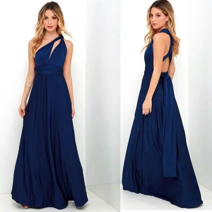 Robe longue ceremonie bleu marine best sale