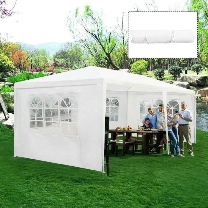 Tonnelle De Jardin 3x9m RELAX4LIFE Avec 5 Parois Amovibles - Barnum Étanche