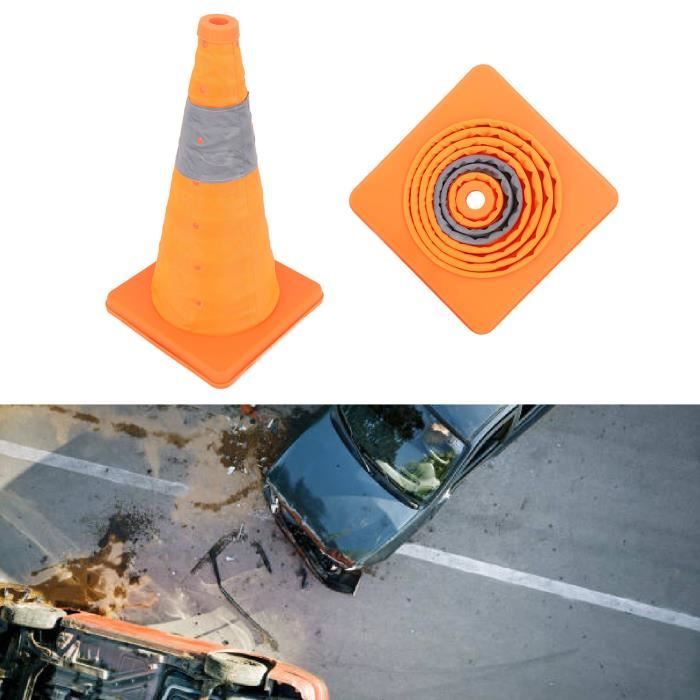 Cône De Sécurité Remplissable 90 Cm – Poteau Délinéateur Routier Avec Base à Eau – Signalisation Parking & Chantier