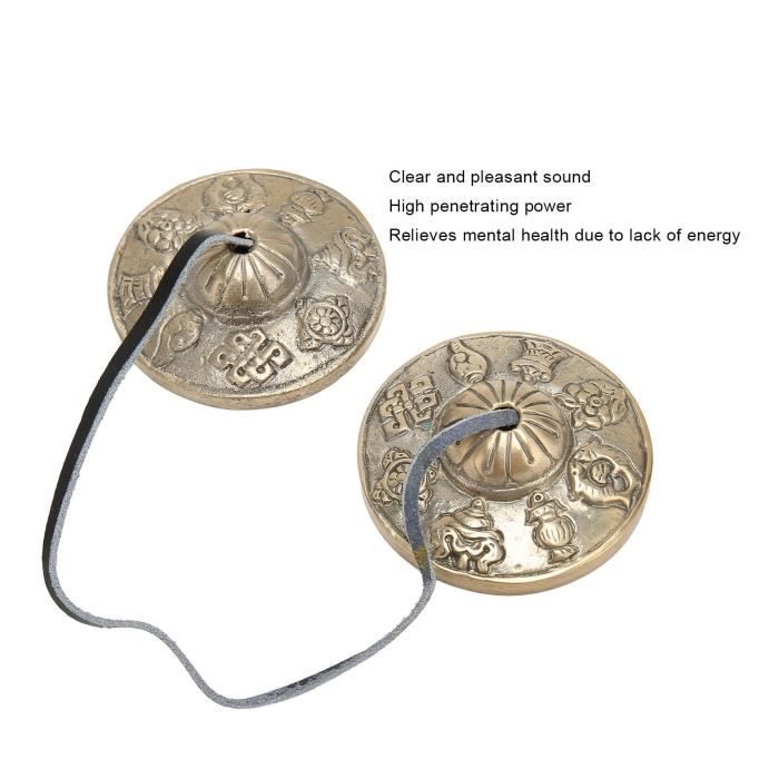 Cymbales Tibétaines Tingsha 6.5 Cm Avec Mantra - Cloches Méditation & Guérison Sonore