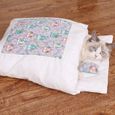 1pc chat chiens lit pour animaux de compagnie maison chiot chats sac de couchage tapis canapés amovible, hibou violet, M-2