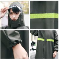 Poncho Imperméable Long Adultes - Capuche Avec Cordon - Bande Réfléchissante - Pour Randonnée, Travail Plein Air