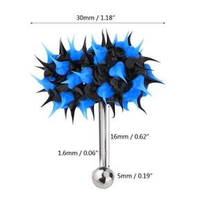 Piercing langue vibrant Silicone bleu et noir