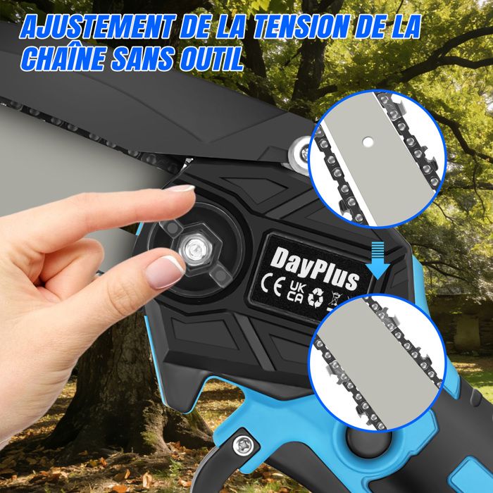 ini Tronçonneuse à Batterie Brushless 4000Ah, Seesii 8 Pouces Tronçonneuse Électrique sans Fil ini Tronçonneuse à Batterie Brushless 4000Ah, Seesii 8 Pouces Tronçonneuse Électrique sans Fil