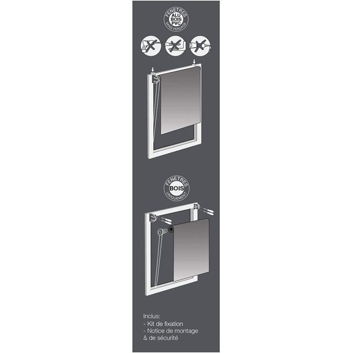 Sonello Tenda a rullo oscurante Klemmfix senza Forare 60cm x 100cm Grigio, tenda