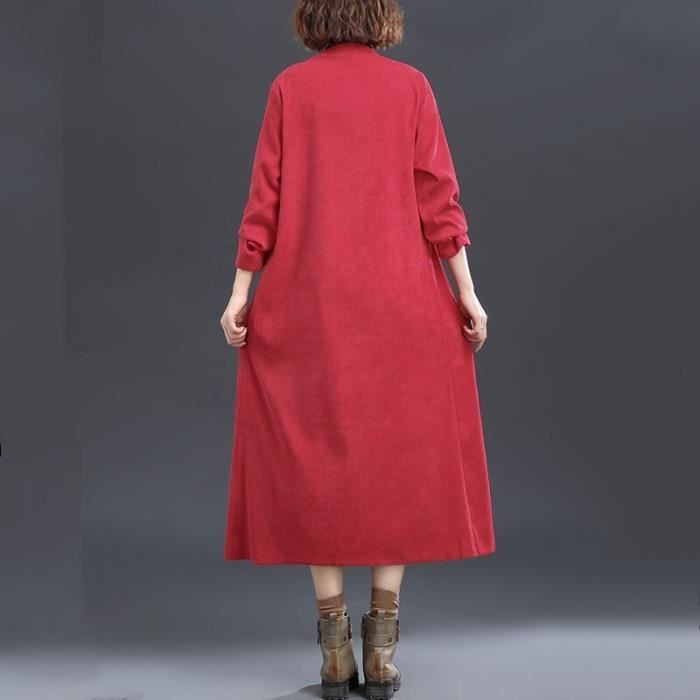 Manteau Velours cotele grande taille surdimensionne vintage femmes decontracte en vrac longue automne printemps femme Type Rouge Blanc Cdiscount Pret a Porter