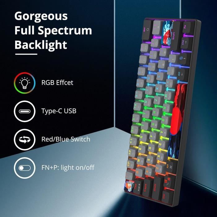 Clavier Gaming Mécanique 1st Player MK Bullet Hunter - USB - Rétroéclairé