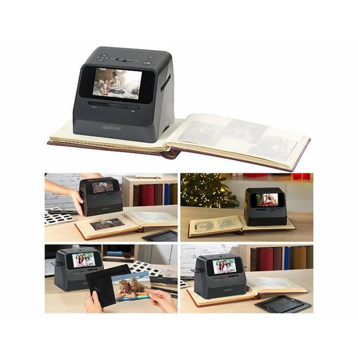 Scanner Autonome 20 Mpx Somikon SD-2000 – Numérisez Photos, Diapositives & Négatifs Sans Ordinateur, Écran LCD Couleur