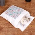 1pc chat chiens lit pour animaux de compagnie maison chiot chats sac de couchage tapis canapés amovible, hibou violet, M-3