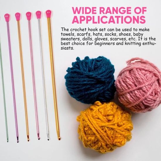 11 Pièces Crochet Tunisien,Multicolore Aluminium Tunisien Afghan Crochet, Crochet Aiguilles à Tricoter Set pour Crochet Débuta [254] - Cdiscount  Beaux-Arts et Loisirs créatifs