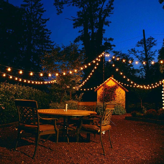 Guirlande LED Extérieure 30m - Ampoules G40 Remplaçables - Télécommande Avec Variateur - Étanche IP44 - Pour Terrasse, Jardin, Mariage