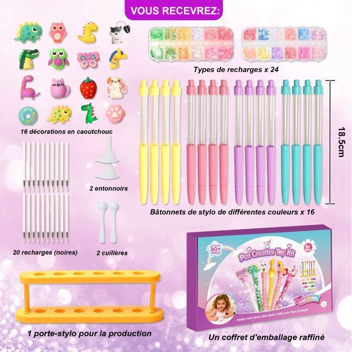 MOMUSE Fabrique à Stylo Créatif - Kit Atelier Stylos Pour Enfants 6-12 Ans, Cadeau Fille Garçon Kit Créatif Stylos Fille MOMUSE Fabrique à Stylo Créatif - Kit Atelier Stylos Pour Enfants 6-12 Ans, Cadeau Fille Garçon Kit Créatif Stylos Fille