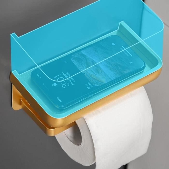 Porte Papier Toilette, Mural Support Papier Rouleau Aluminium Derouleur  Papier WC avec Étagère de Rangement Noir - Cdiscount Bricolage