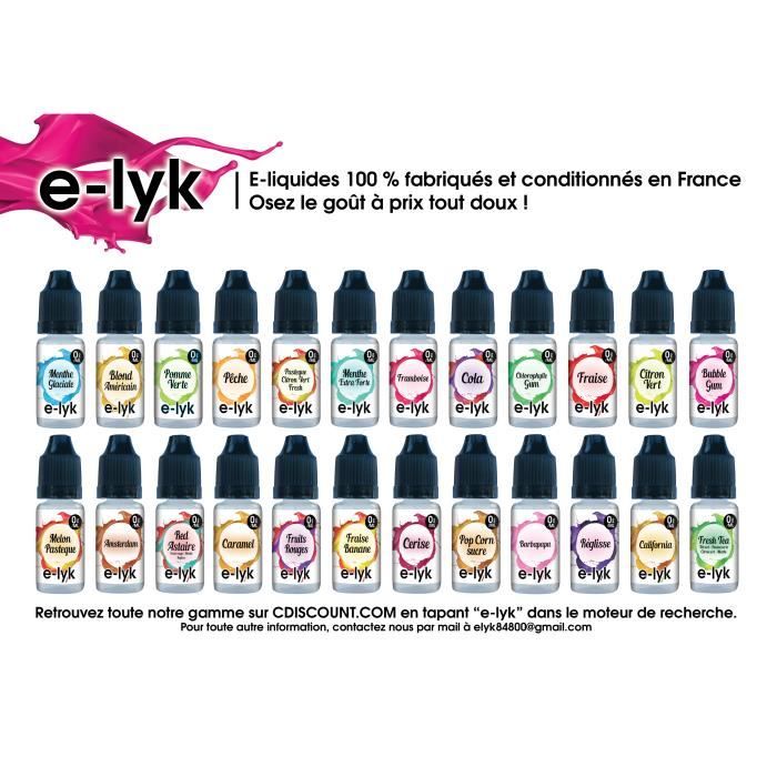 E-liquide saveur Amsterdam 100 ml en 6 mg de nicotine - 10 x 10 ml - marque  E-lyk - Cdiscount Au quotidien