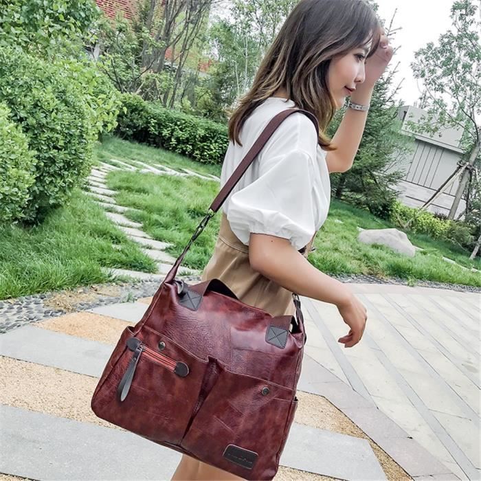 Sac main Multi poche d contract grande capacit femmes fourre