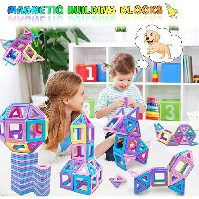 Blocs De Construction Magnétiques 45 Pièces – Jouet éducatif Dès 3 Ans, Aimants Puissants, Compatibles, Marque Allemande