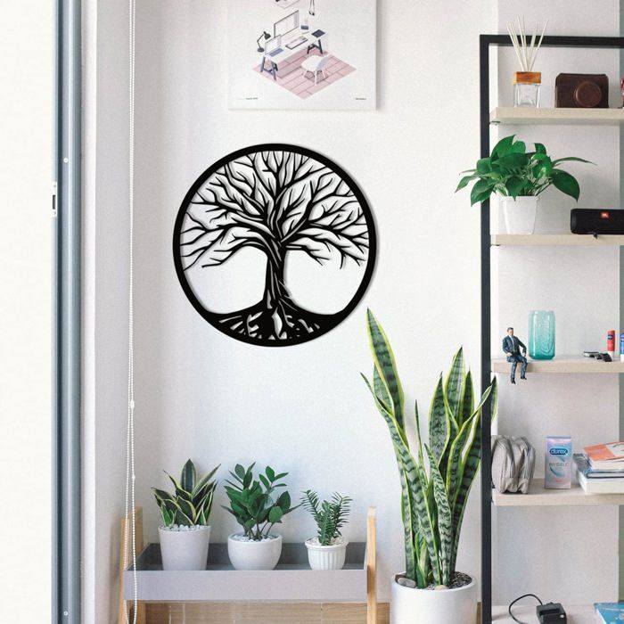 Arbre de vie décoratif en bois FSC – À poser ou mural | Création artisanale – – Gravure & découpe laser artisanale