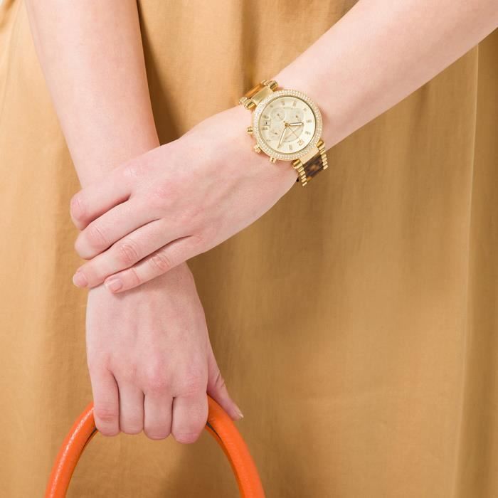 Michael Kors Montre de Femme MK5688 Cadran Dore Ch Dore Marron Achat vente montre Femme Adulte Dore Acier Cdiscount