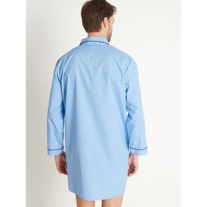 Liquette de nuit homme en popeline Ciel Bleu ciel Cdiscount Pret a Porter