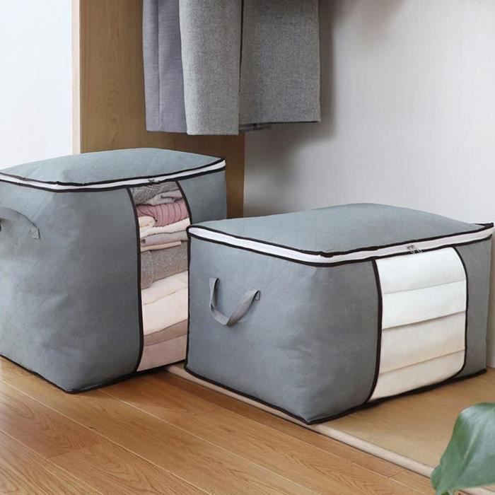 Sac De Rangement Sous Lit Pour Couette, 45x15x103 Cm, Non-tissé Respirant Avec Fermeture éclair