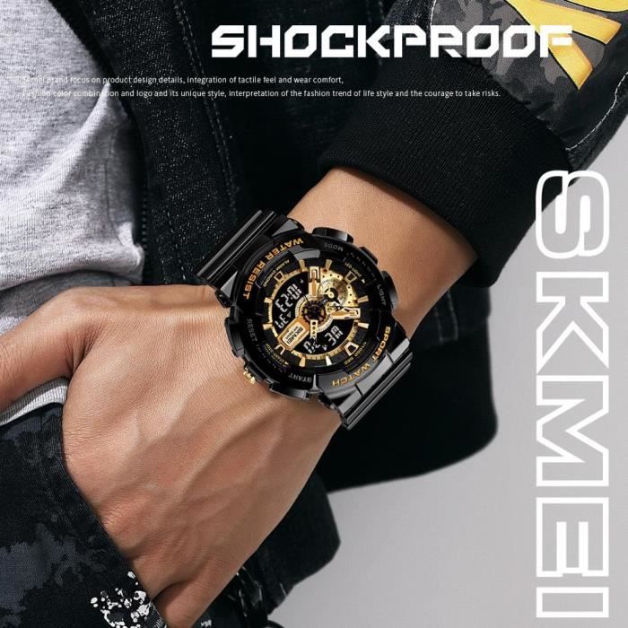 SKMEI Top luxe montre num rique hommes antichoc tanche double
