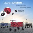 Chariot de Transport Pliable AREBOS - Capacité de charge 100kg - Rouge-4