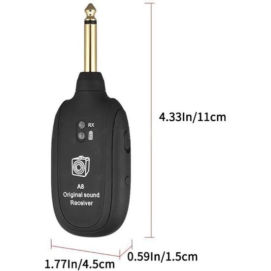 Accessoire Guitare Electrique Système De Guitare Sans Fil 2,4 GHz - Émetteur Et Récepteur Rechargeables - Plug Ampli Guitare Electrique