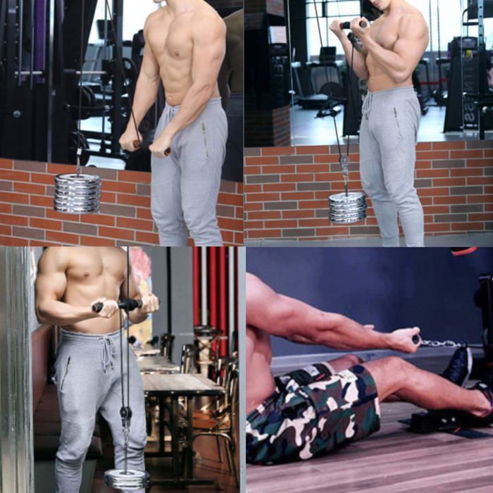 Barre droite DIY - Rotative biceps - Barre de traction avec poignées souples - En acier - Pour