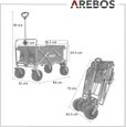 Chariot de Transport Pliable AREBOS - Capacité de charge 100kg - Rouge-5