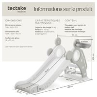 TECTAKE Toboggan pliable JOY pour enfants avec panier de basket - rose vif pas cher